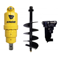 KINGER farm tools tractors sets hydraulic post hole digger auger for  excavator Skid Steer Backhoe